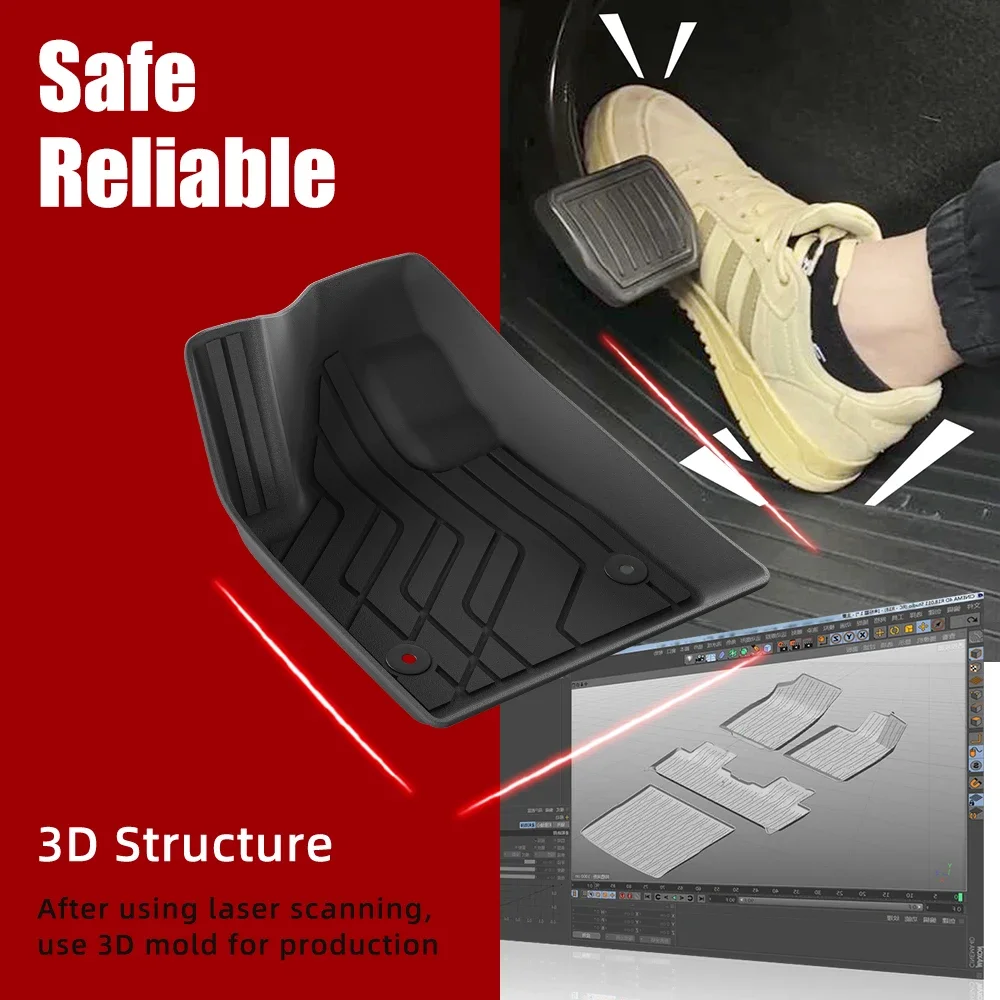 3D TPE Car Floor Mat for Volkswagen T-ROC 2018-2024 Fuel VW Floor Liners Non-slip Waterproof Car Liners Dustproof Car Mat