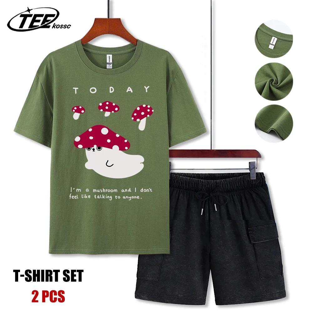 

Футболка «Я гриб, не разговариваю с кем-либо», мужская свободная хлопковая футболка, модный ретро-топ, повседневный универсальный унисекс-комплект с коротким рукавом