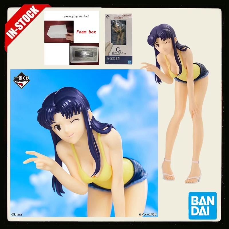 Figura original de Bandai Ichiban Kuji Rebuild of Evangelion 1.0, edición especial, de Misato Katsuragi, modelo de anime coleccionable, disponible en stock.