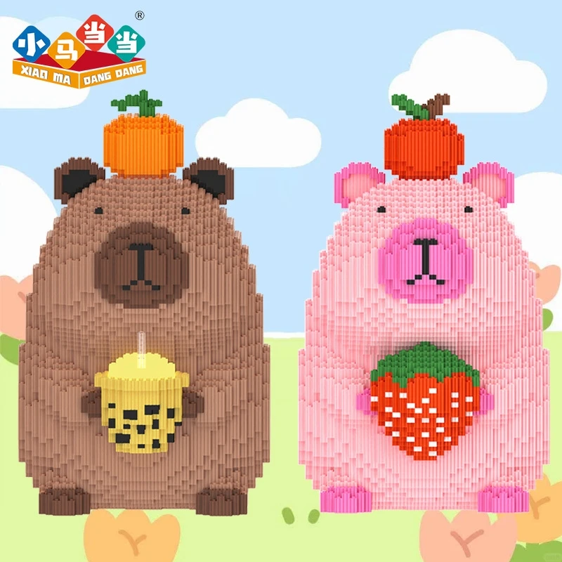 

Суперразмерный набор для пары Капибалы, детская головоломка с героями мультфильмов, строительный блок, кирпичная игрушка с мелкими частицами, детский подарок на день рождения для взрослых