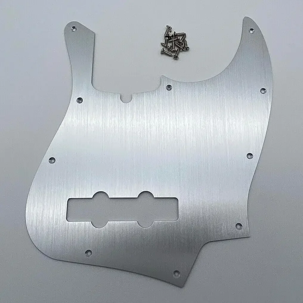 

Pro 10-Hole Aluminum Anodized Jazz Bass Pickguard for 4-String American Standard J Bass Style Guitar Scratch Plate