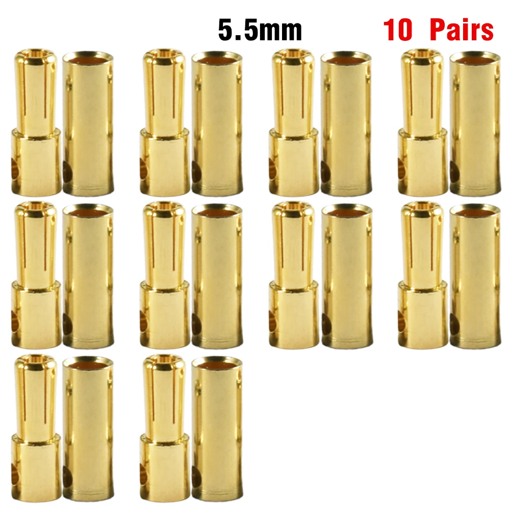 9IMOD 5/10 Paar RC Bullet Connectors 2/3/3,5/4,0/5/5,5/6/8mm Männlich Weiblich Banana Bullet Connector Stecker Vergoldeter Adapter