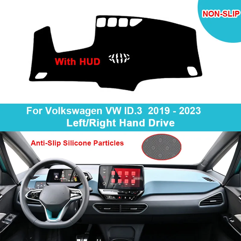 

Фланелевый замшевый полиэстеровый чехол для приборной панели автомобиля, коврик для приборной панели для Volkswagen VW ID.3 ID3 2019 - 2021 2022 2023 с защитным ковровым покрытием HUD
