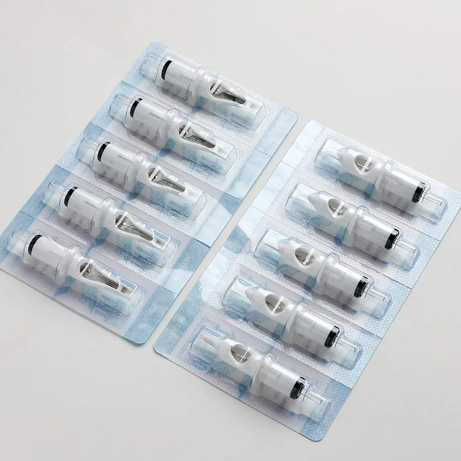 SOLONG 50Pcs/KIT Tattoo Syringe Mixed Revolution Cartridge Needles White Disposable Needles #12(0.35mm Needles) #10 (0.3mm)