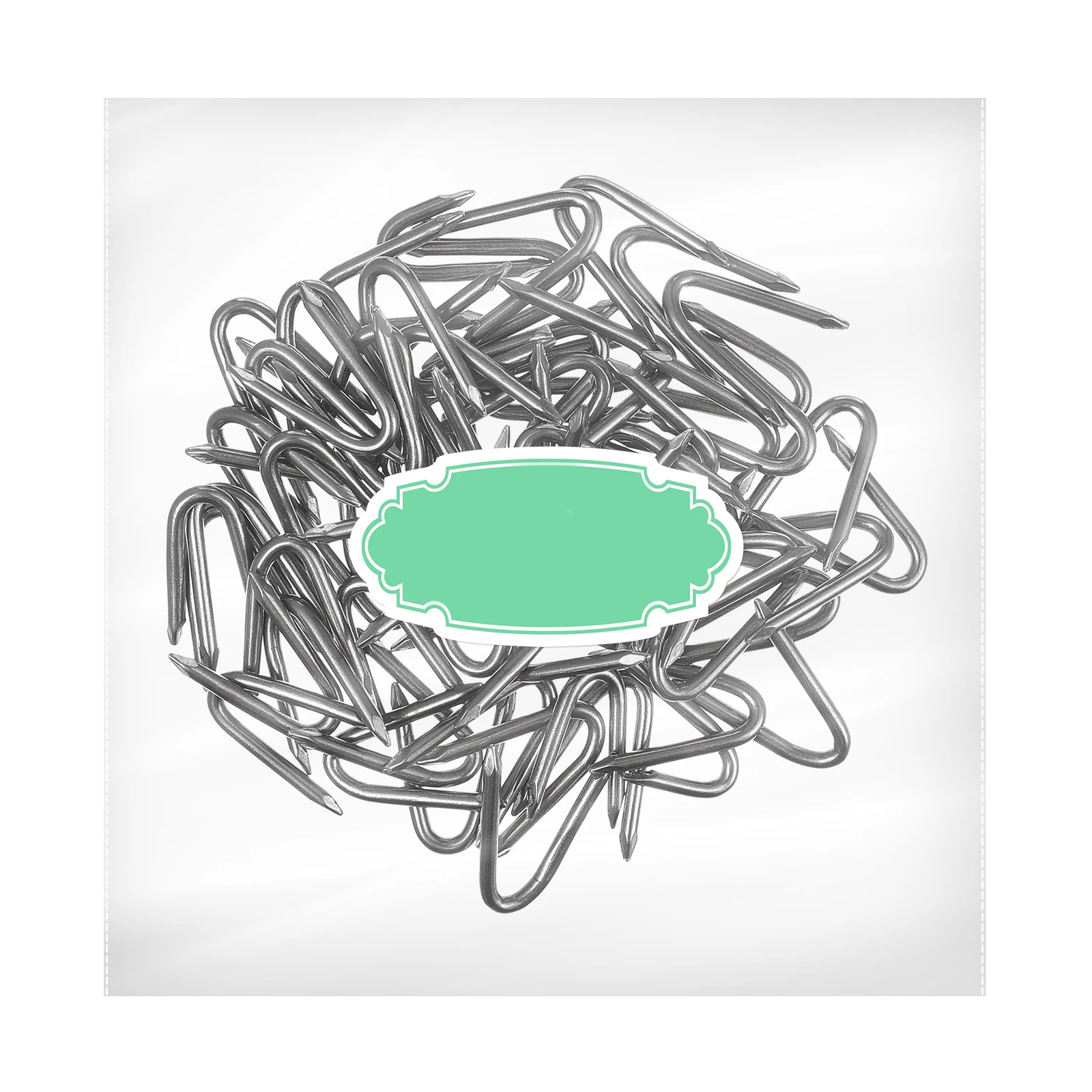 

70 pcs U-shaped Nails Heavy Duty Fence Fixing Staples for Wood Posts Cable Wire Mesh Gardening Fencing Installations U Nails