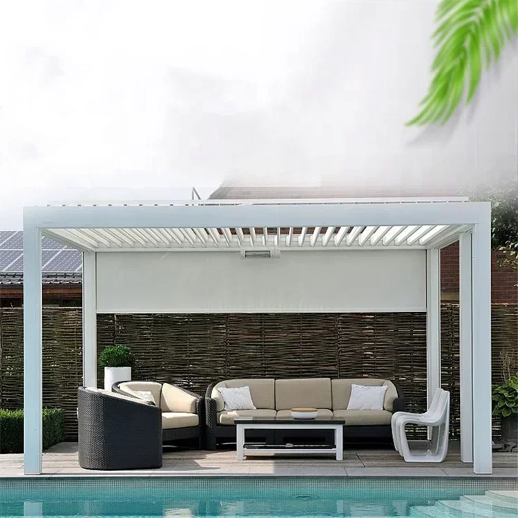 

New Pergola Bioclimatic Waterproof Pergola High Quality Aluminum Louver Roof Louver Gazebo Outdoor Roof Aluminum Louver Pergola