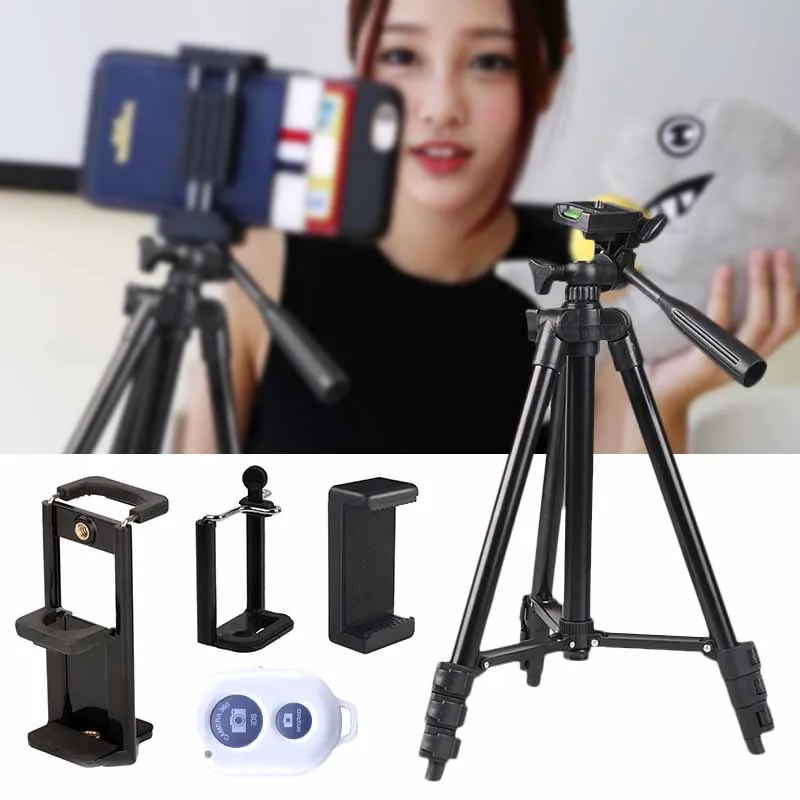 Smartphone Tripod Durable Portable Foldable Easy To Use High-quality Hands-free Adjustable Height Tripod Stand Videography