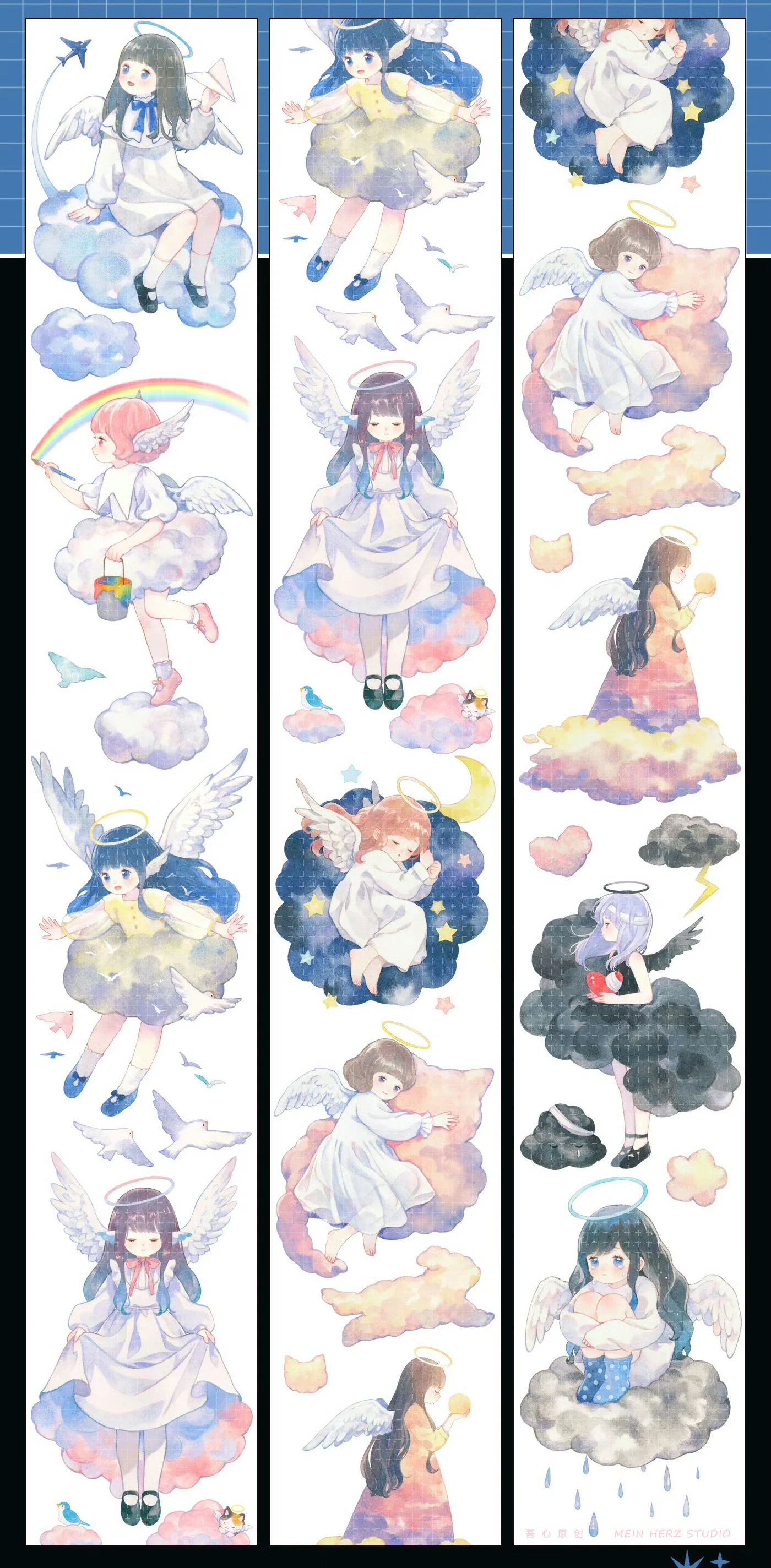 1-pętla, uroczy anioł, błyszcząca dziewczyna, postać z taśmą dla zwierząt