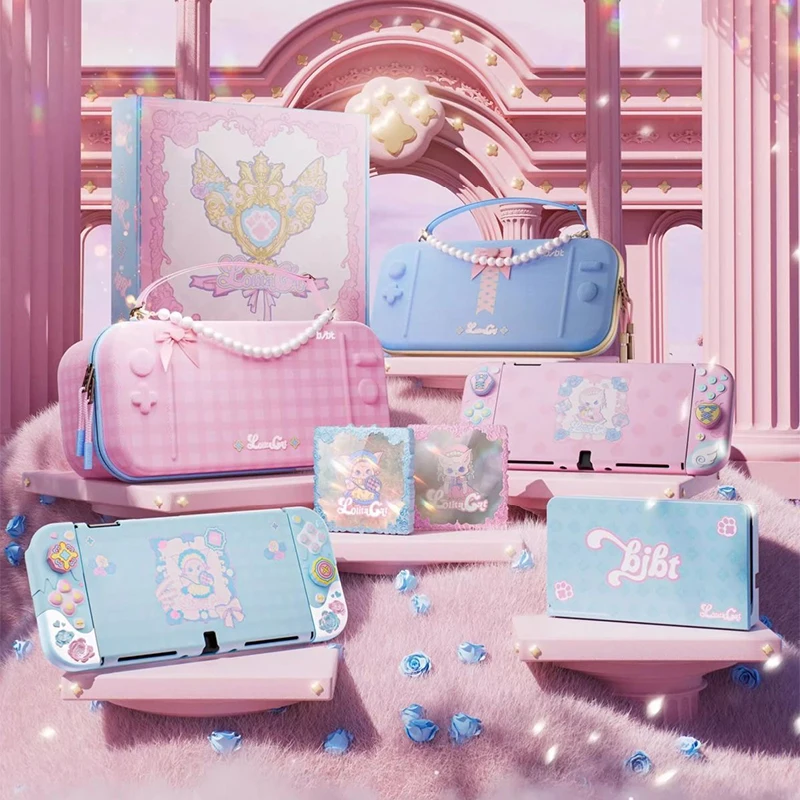 

For Switch 2 Gaming Console Handbag Protective Case Base Shell Lolita Cat NS2 Handheld Storage Bag Anti Drop And Anti Dirt