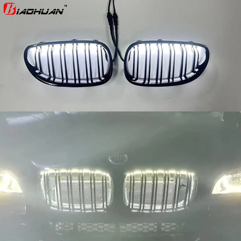 Bright black LED light center front grille for BMW E60 E61 M5 5 Series 520 520i 523i 2003-2010