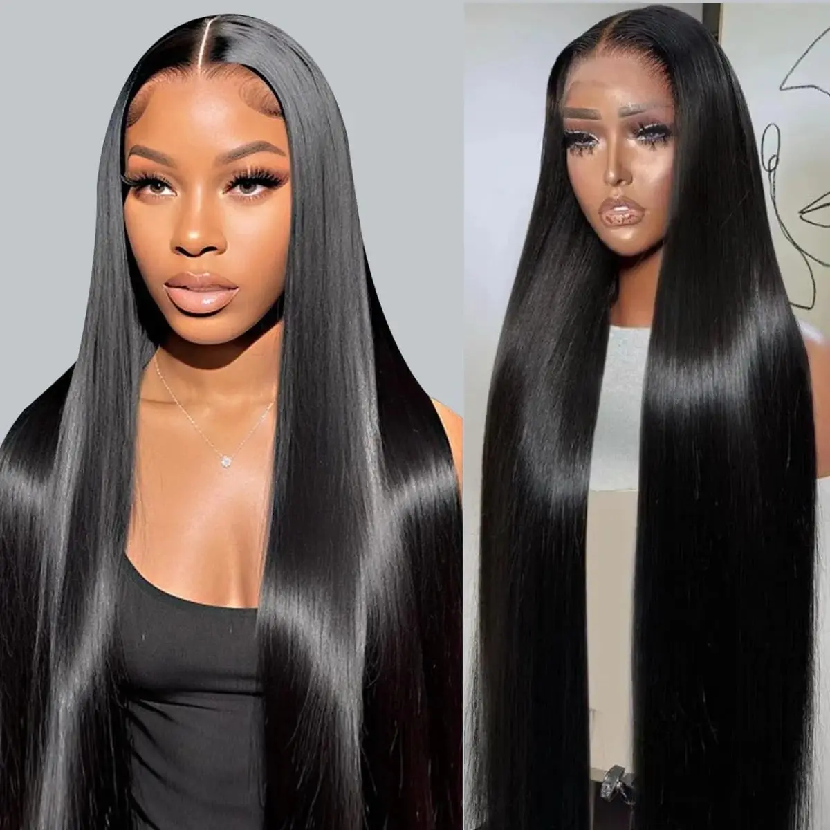 30 32 Inch 13x6 Lace Frontal Human Hair Wigs 13x4 Bone Straight Brazilian Lace Front Wig Hd Transparent  For Black Women