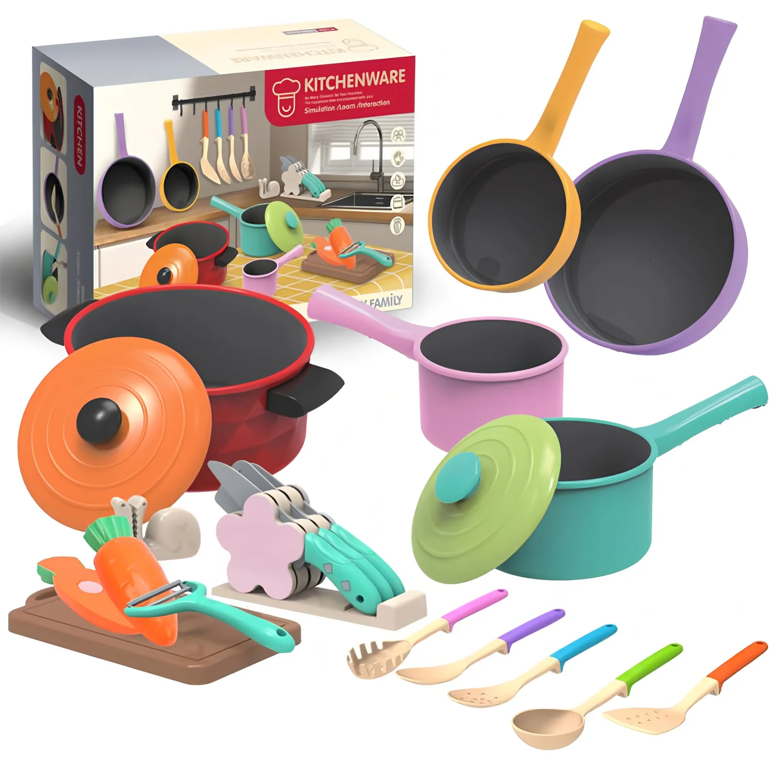 Superieure simulatie keukenspeelgoedset voor meisjes, jongens, 3-6 jaar oud, fantasiespel, koken, chef-kok, rollenspel met snijden van groenten