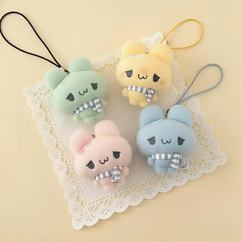 Cute Rabbit Plush Toy Pendant Adorable Band-Aid Design Creative Cartoon Pattern for Bag Charm Gift
