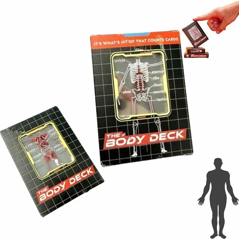 【C】Human Anatomy Playing Cards The Body Deck Funny Transparent Human Anatomy Playing Cards Board Playing Magic Game For Party