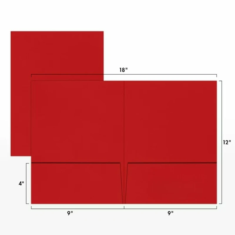 9 x 12 Presentation Folders, Ruby Red, 10/Pack
