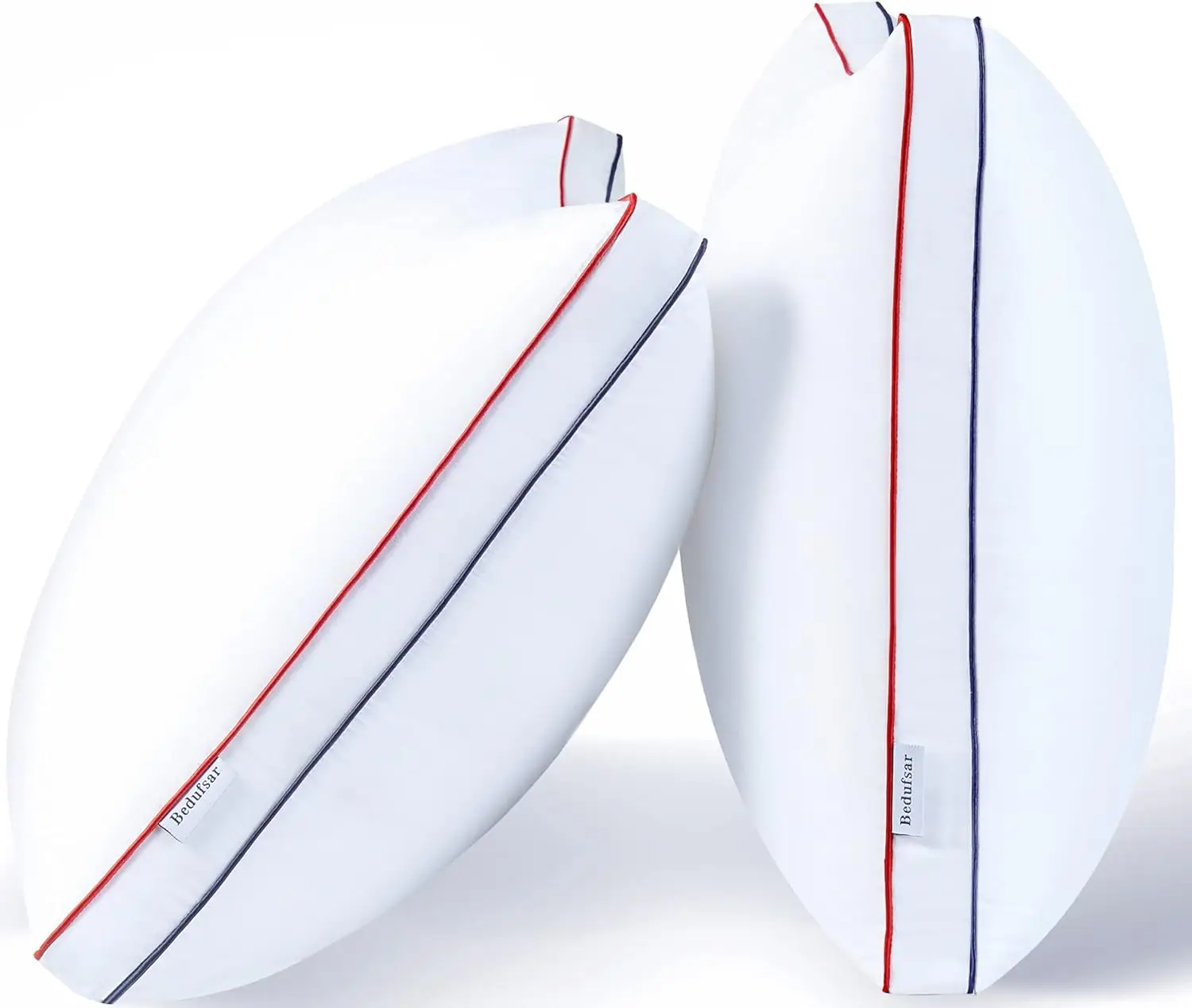 

Комплект из 2 подушек размера Queen, гостиничного качества, мягкие, с боковыми валиками, охлаждающие, для сна на боку и на спине (20x30 дюймов)