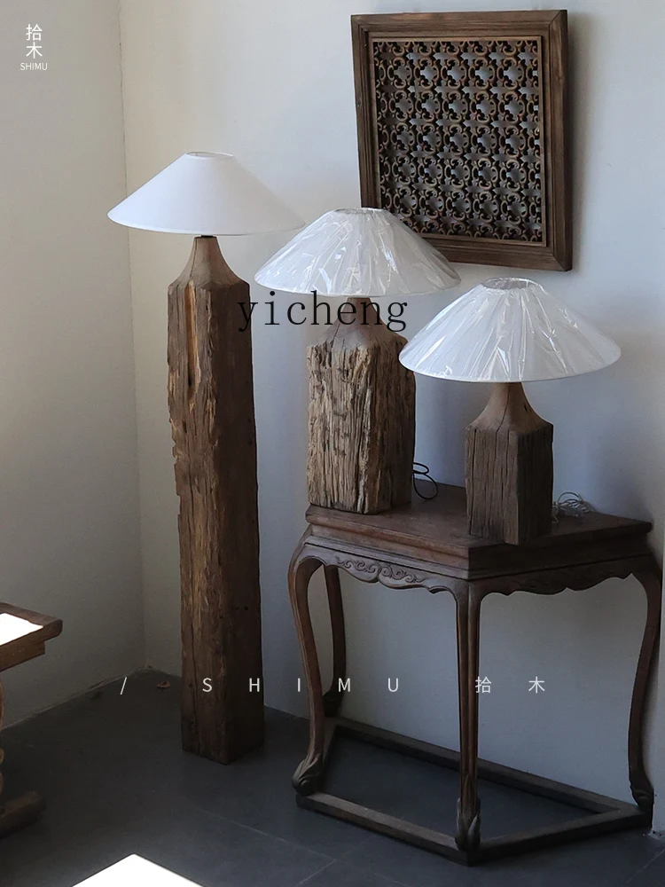 

FY3 Wooden Stake Lamp Floor Lamp Table Lamp Solid Wood Ornament Weathered Hotel Homestay Bedroom