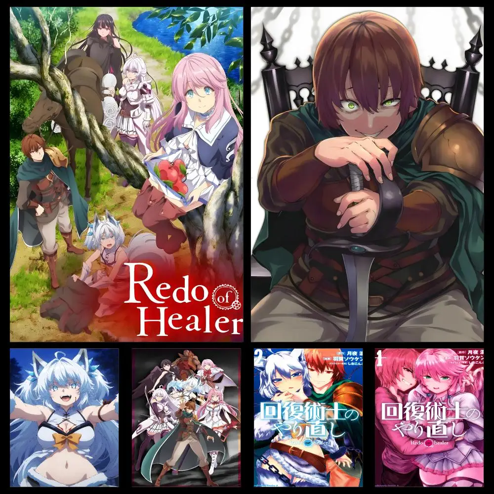 Anime Redo Of Healer Dark Fantasy Revenge Poster PP Self Adhesive Decorative HD For Garage Gaming Room Living Room Gift