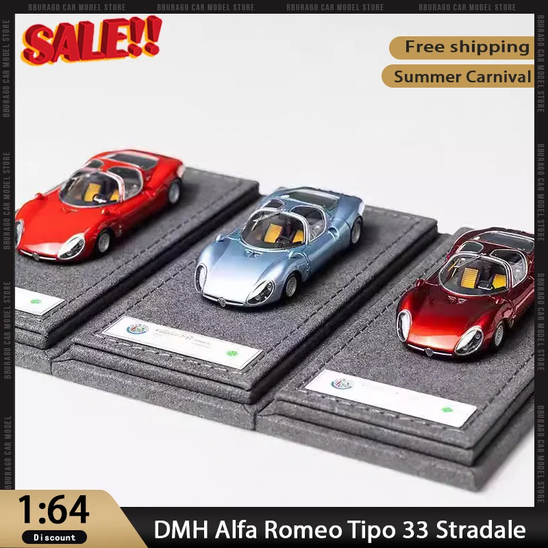 

DMH 1:64 Alfa Romeo Tipo 33 Stradale Custom Edition Resin Model Car Vintage Racing Style Collectible Display Toy for Christmas