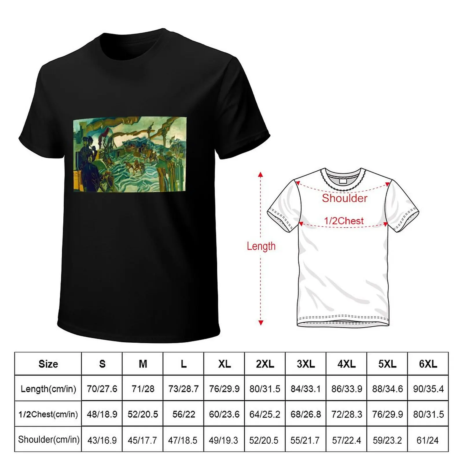 A Battery Shelled by Percy Wyndham Lewis (1919) T-Shirt Gym Wear Breathable Short Sleeve Tee