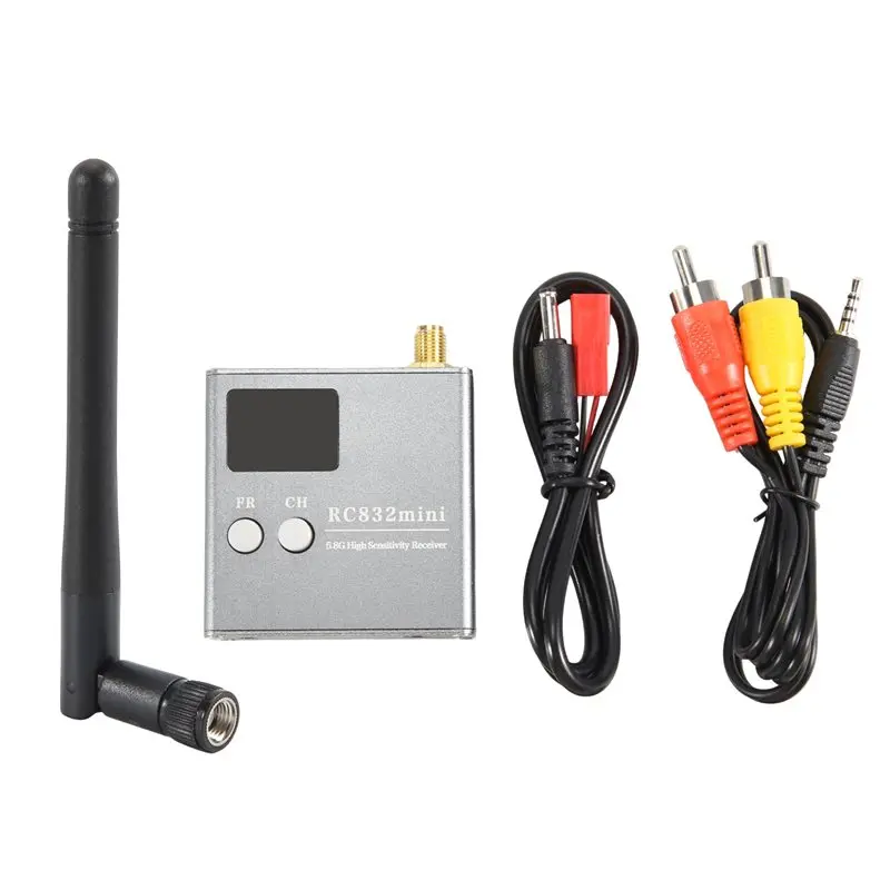 AS96-Rc832mini 4.9-5.8G 56CH High Sensitivity Receiver Wireless Receiver With A/V And Power Cable For FPV Multirotor
