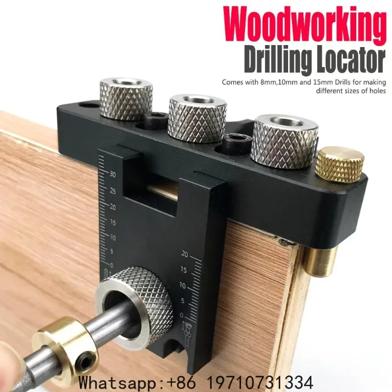Precision Doweling Jig Master Kit Woodworking 3 in 1 Adjustable Pocket Hole Dowel Cam Jig Wooden Tenon Drilling Guide Locator