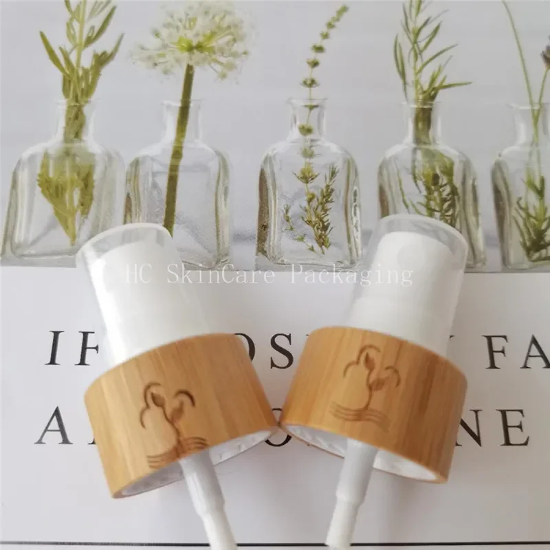 

flat shoulder spray bottle lotion glass bottle with bamboo spray cap Shampoo lotion and Conditioner Refillable reacycle Bottles