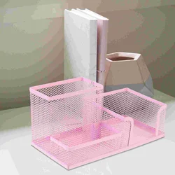 Pen Organizer Mesh Desk Organizers Metal Holder Accessories Pens + Pencil Cups for Pink Office