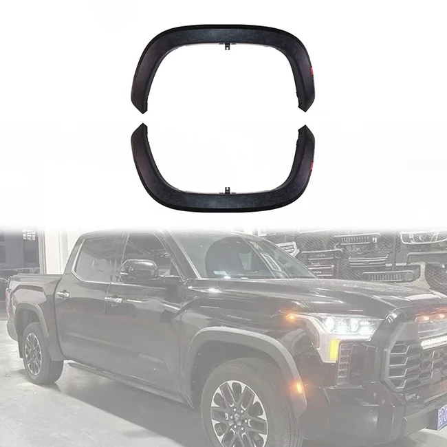 Accessories 4 PCS Fender Flares Kit Wheel With Light Arch Trim Textured Surface For 2022-2025 Toyota Tundra TRD PRO