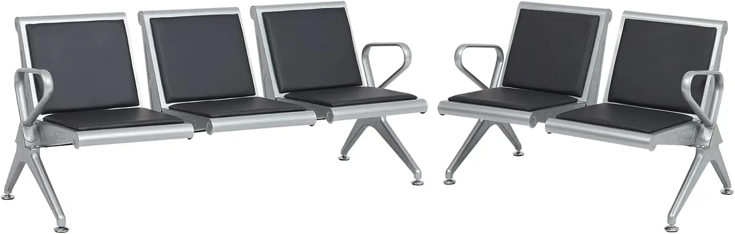 Kintness 5-Seat Reception Chair - Waiting Room Chairs, Airport Chair Guest Bench For Office, Airport, Lobby, Hospital Salon