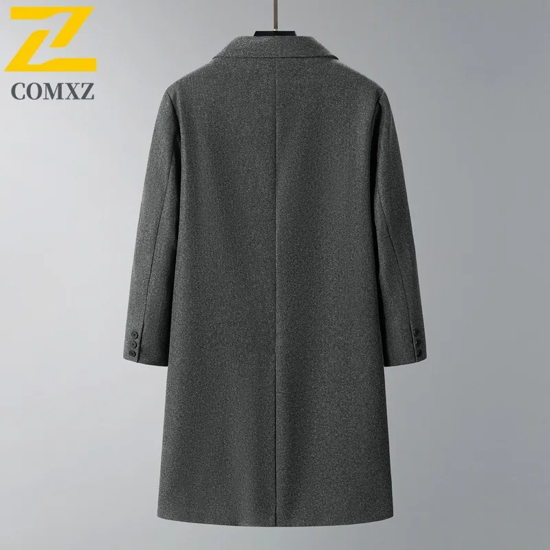 COMXZ Men Woolen Trench Classic New Windproof Comfortable Business Trip Winter Jacket Office Luxury High Quality Wool Jacket