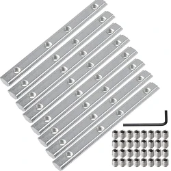 8pcs 2020 180 Degree carbon steel Extrusion Profile Straight Joint Inside Connector Aluminium Profile Fittings Strip With M5