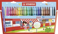 Medium Fiber-Tip Pen - STABILO power - Pack of 30 - Assorted Colors