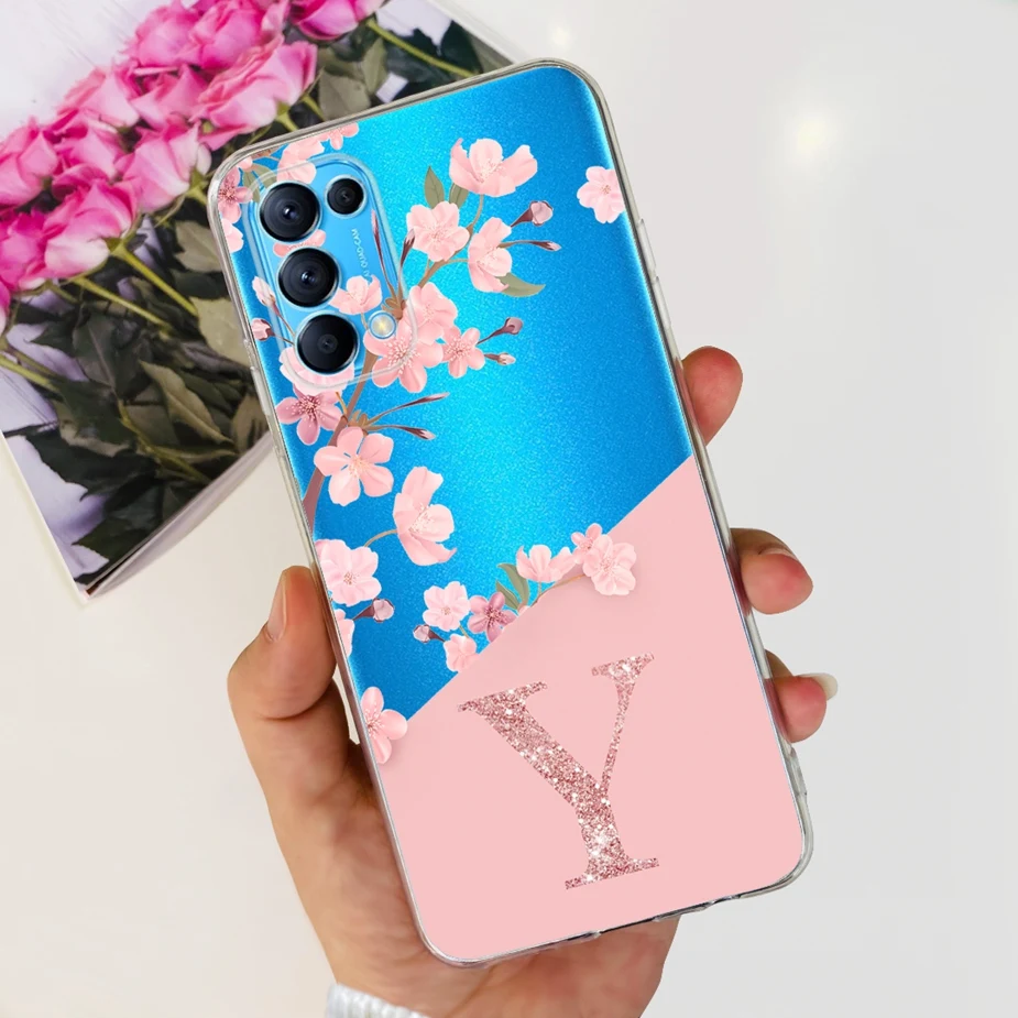 For Oppo Find X3 Lite Case CPH2145 Luxury Letters Cover Clear Silicone Phone Case For Oppo Find X3 Lite X3Lite Soft Fundas Coque