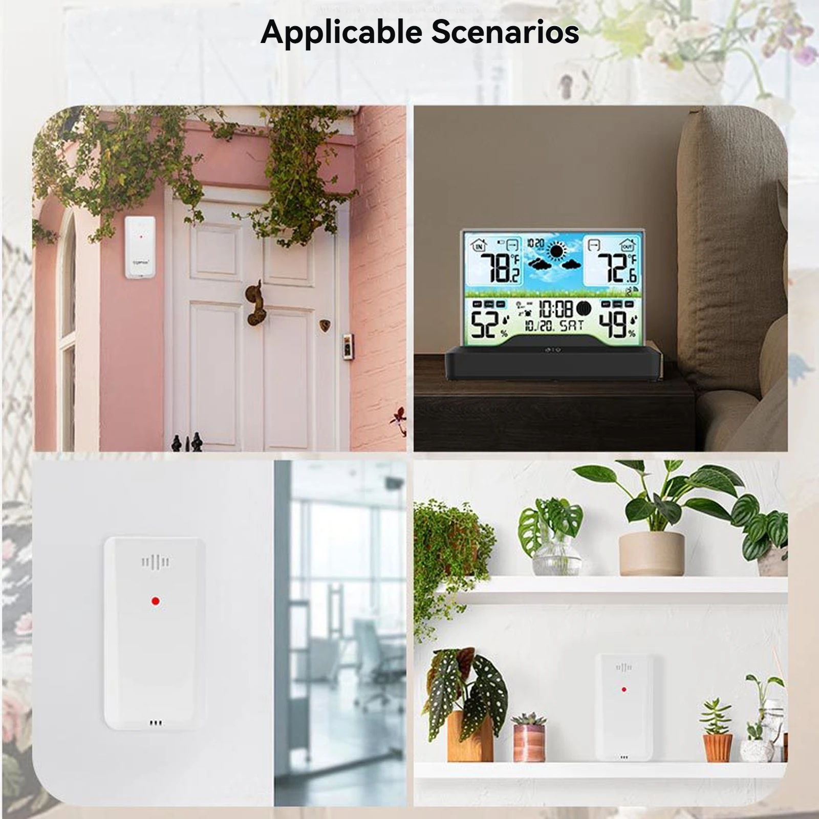 

Home Weather Station Wake-Up Clock Large HD Screen Indoor Outdoor Temperature Humidity Monitor Weather Forecast Hygrothermograph