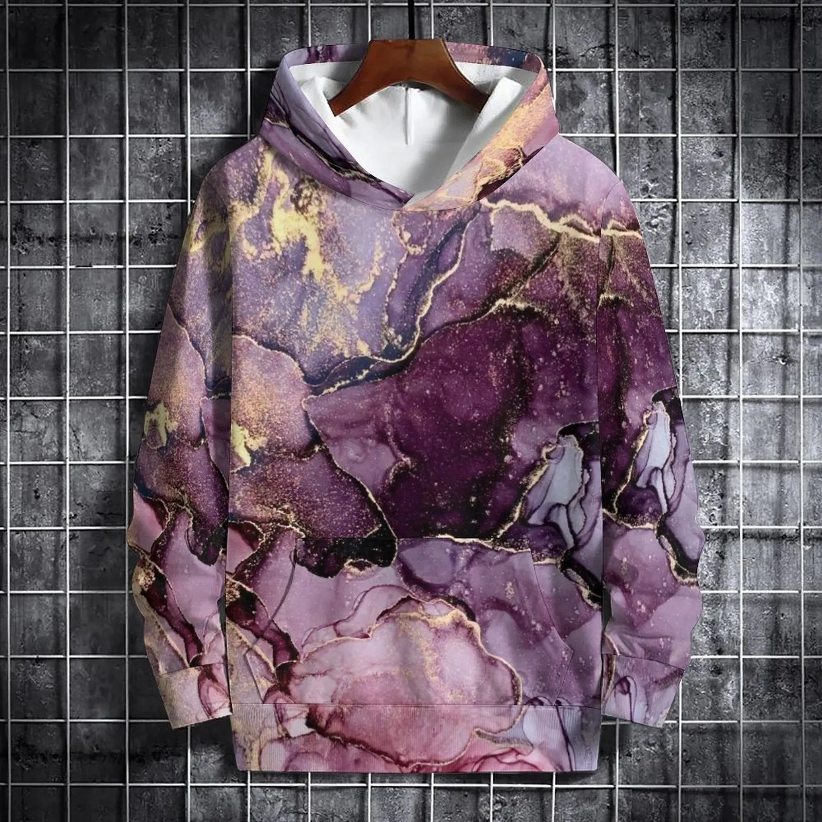 Autumn Winter Gradient Hoodies Marble 3D Print Women Casual Streetwear Long Sleeve Hooded Sweatshirts Pullovers Female Clothing