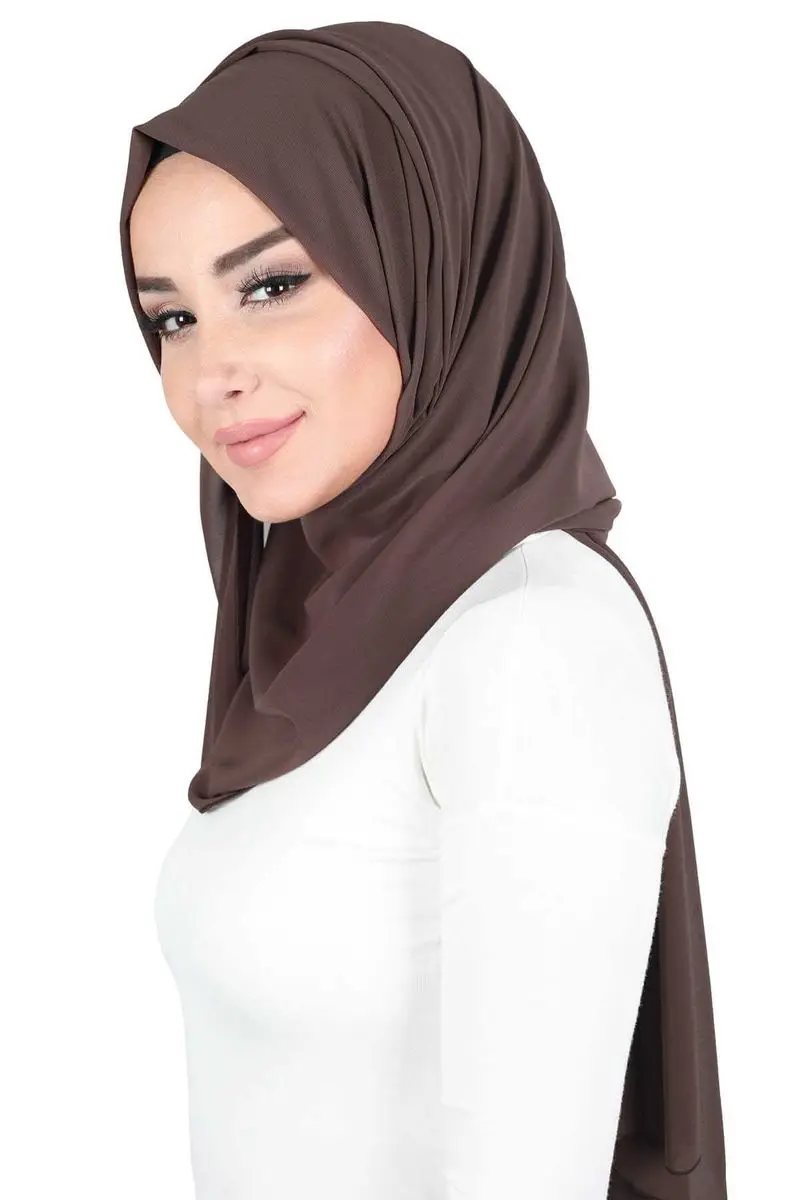 Chal Rectangular clásico de gasa marrón