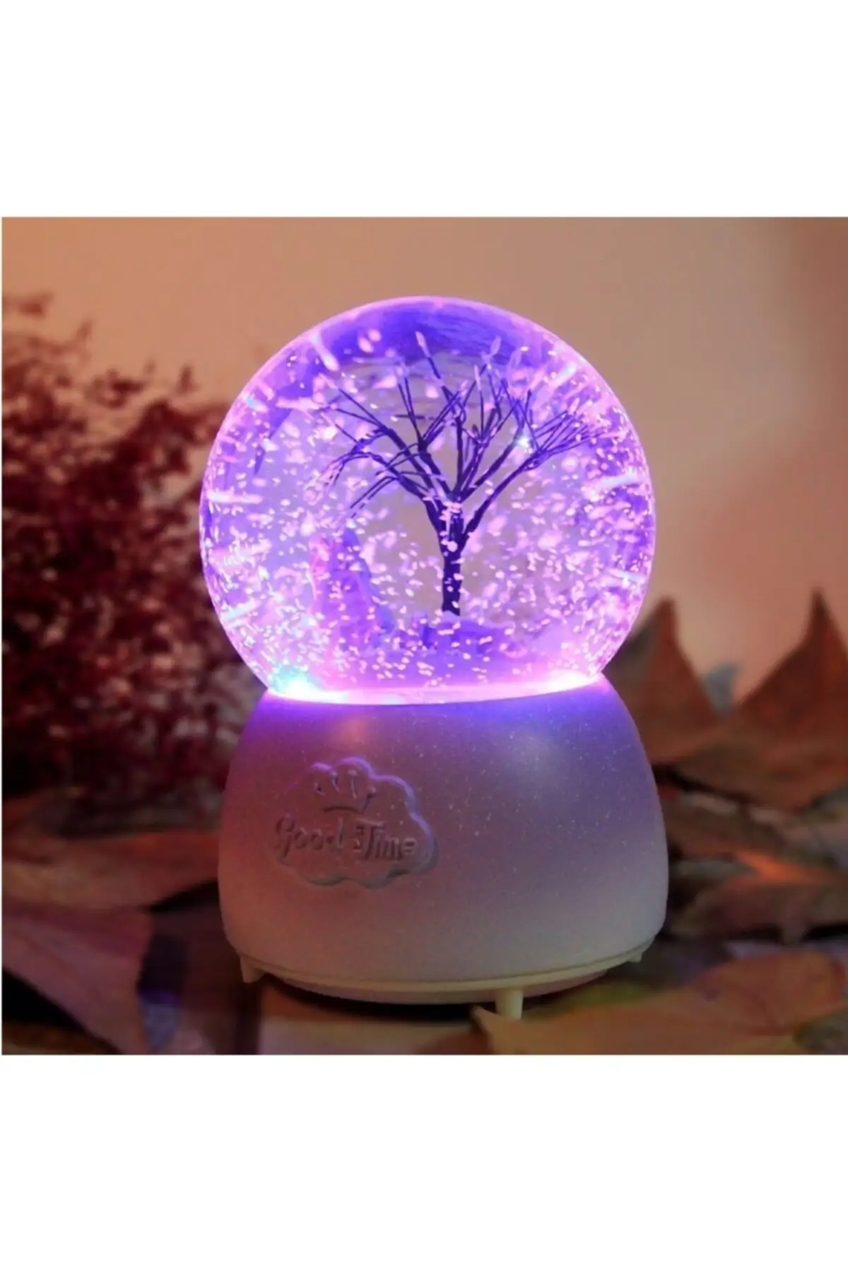 Tree Themed Luminous Musical Spray Snow Globe Large Size Snow Globe Decorative Balls Home Office Products Color Changing