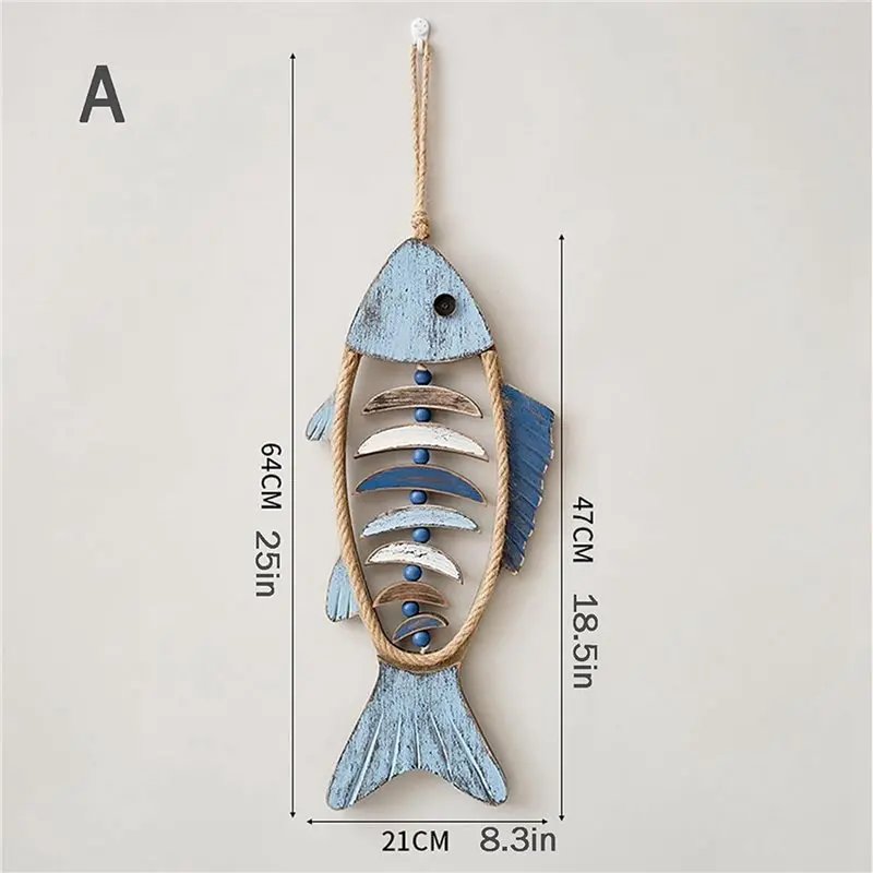 2025 Trend 2X Wooden Fish Wall Decor, Antique Nautical Fish Decoration, Hand Carved Fish Wall Decor,B