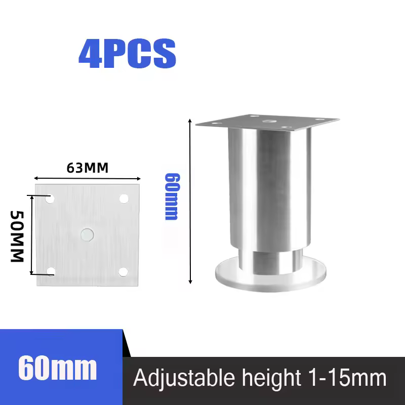 4PCS Height Adjustable Stainless Steel Furniture Feet Legs Kitchen Cabinet Sofa Legs Round Stand furniture leg - Image 15