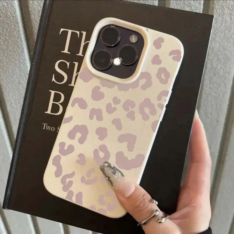 Handyhülle für iPhone 16e 16 15 14 13 12 11 Pro Max 16 Plus XS Max X XR Minimalistischer Leopardenmuster Lichee-Muster Weiche TPU-Abdeckung