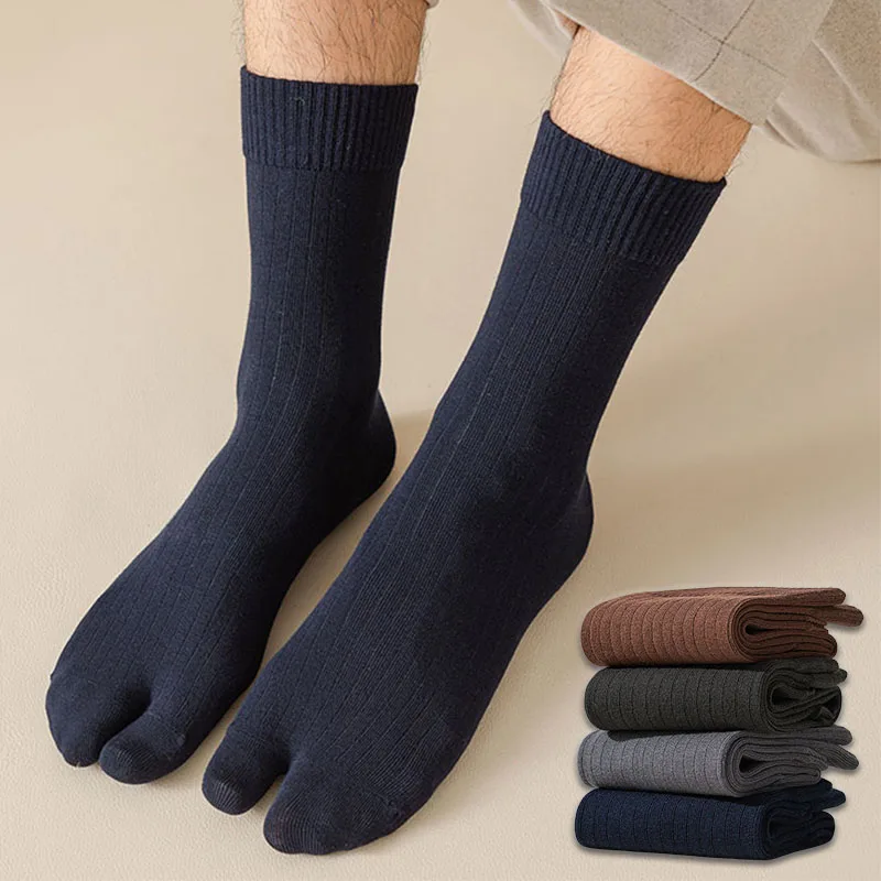 3 Pairs Set Men Toe Socks Fashion Japanese Style Breathable Comfortable Fashion Women Two Finger Socks Solid Colors Simple Sox