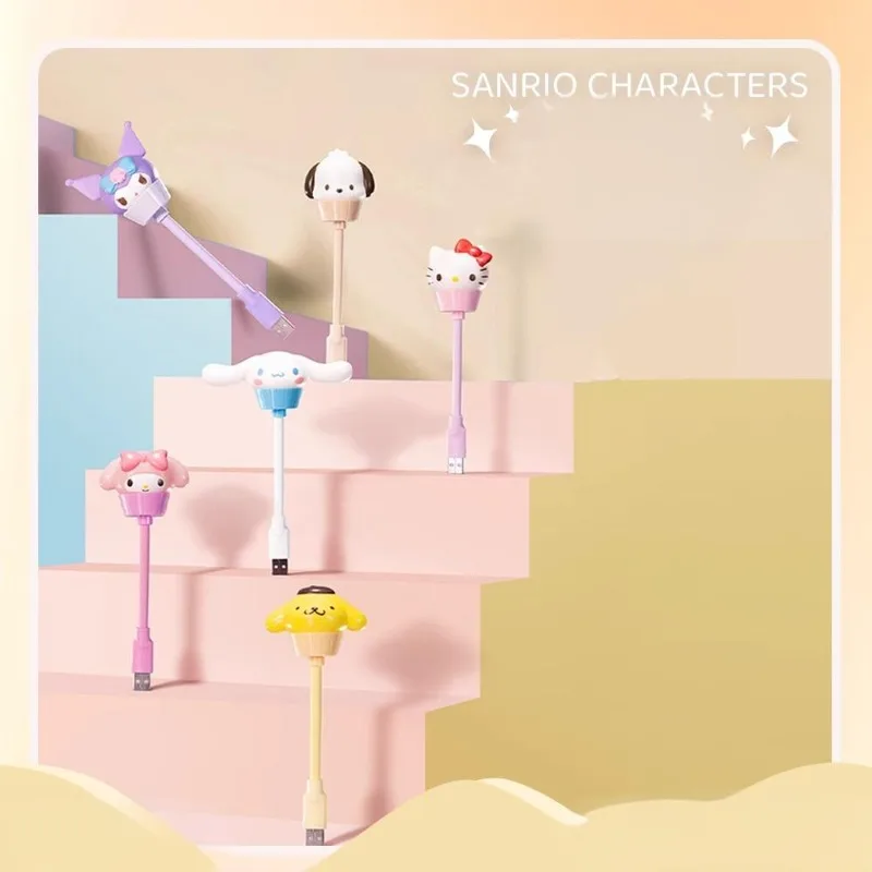 Japanese Sanrio Kawaii Hello Kitty USB Nightlight Cartoon Melody Pochacco Bedroom Bedlight Children's Creative Festival Gift