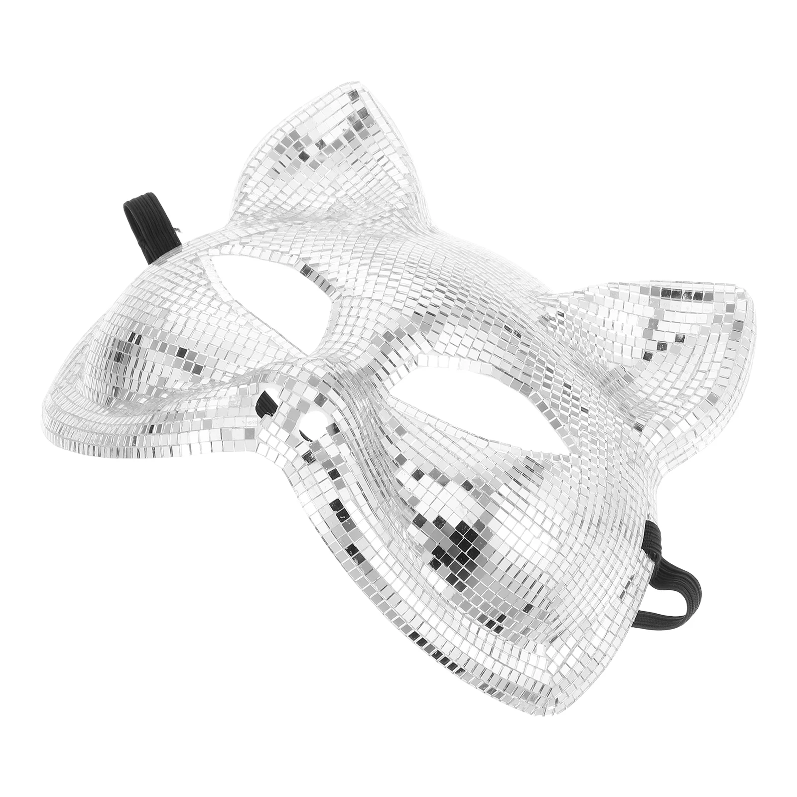 

Disco Cat Face Mask Mirror Reflective Masquerade Masks Bling Rhinestone Eye Mask Costume Accessories Halloween Party