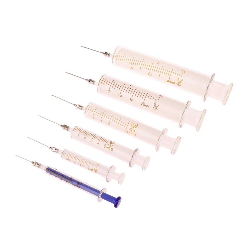 1/2/5/10/20/30ML Flux Metal Needle Transparent Glass Syringe For Mobile Phone Repair Mounting Oil Soldering Flux Syringe Tool