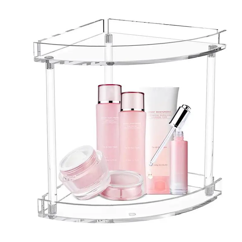 Clear Acrylic Display Riser Shelf Waterproof Bathroom Corner Shelves Action Figure Holder Car Model Cupcake Stand Kitchen Shelfs