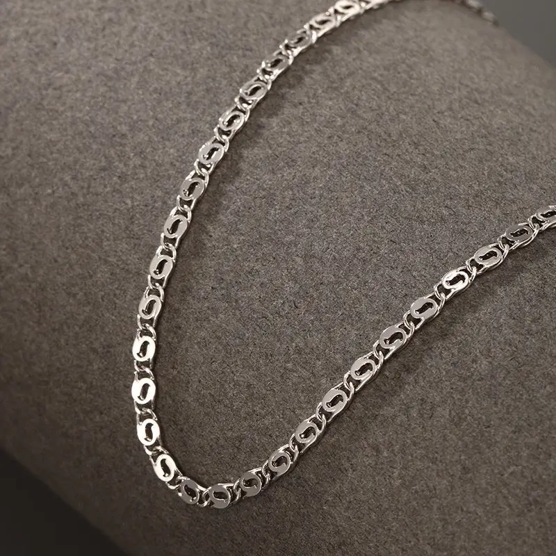 XP Jewelry --( 50 cm * 2.5 mm )  Gold Plated 18 K Classic Flat 20 inch Chain Necklaces For Cool Women Men Women Fashion Jewelry image 4