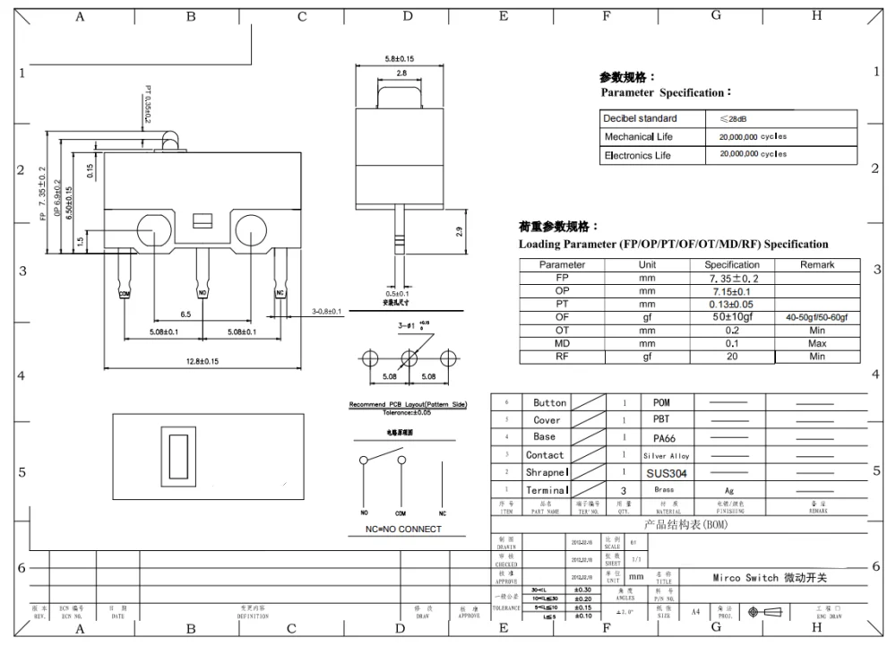 1 2 5 10 20 pcs neuer originaler leiser Mikrosc halter 20 Millionen Klick lebensdauer für Huano-Computermaus-Stumm schalt taste 3pins 2.5a