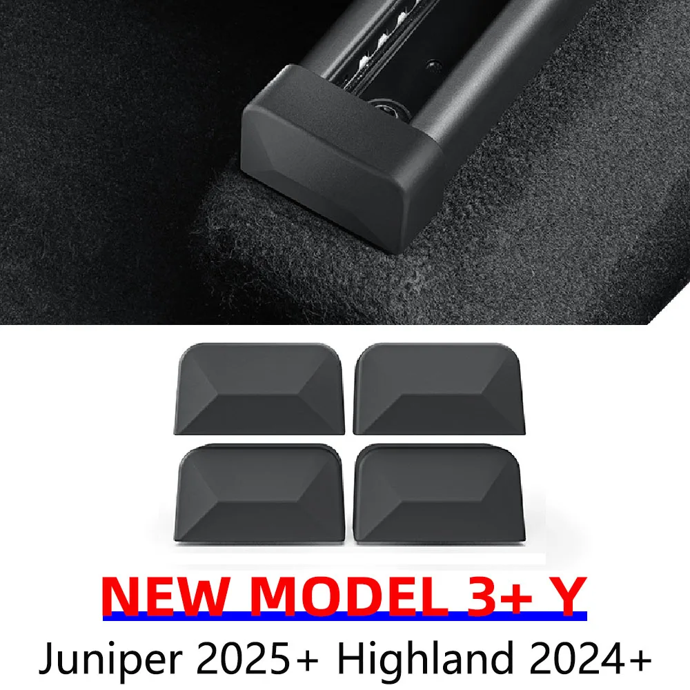 4pcs For Tesla Model 3 Y Juniper 2025 Rear Seat Rail Cover Protector Backseat Slide Child Anti-kick Pad Protection Accessories