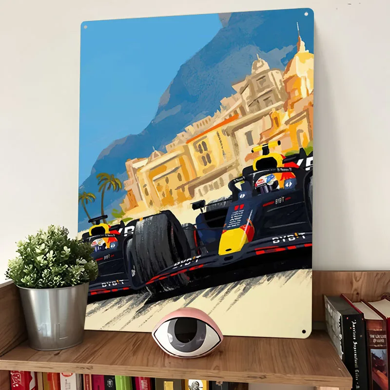 Redbull F1 علامة معدنية سباق المشارك غرفة نوم الديكور غرفة ديكور الرجال علامات معدنية مخصصة لجدار الفن الديكور فن الجداريات